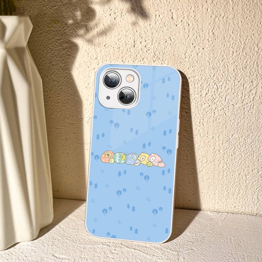 Cartoon S-sumikko Gurashi Tempered Glass For Iphone 14 13 12 11 Pro Mini XS MAX 14Plus X XS XR Cover