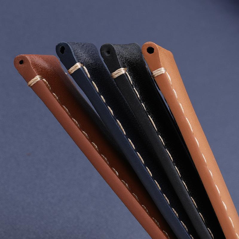 Soft Vintage Leather Watch Band 22mm For Tudor Strap Black Bay 1958 41mm GMT Pelagos Folding Buckle Black Brown Blue Wristband