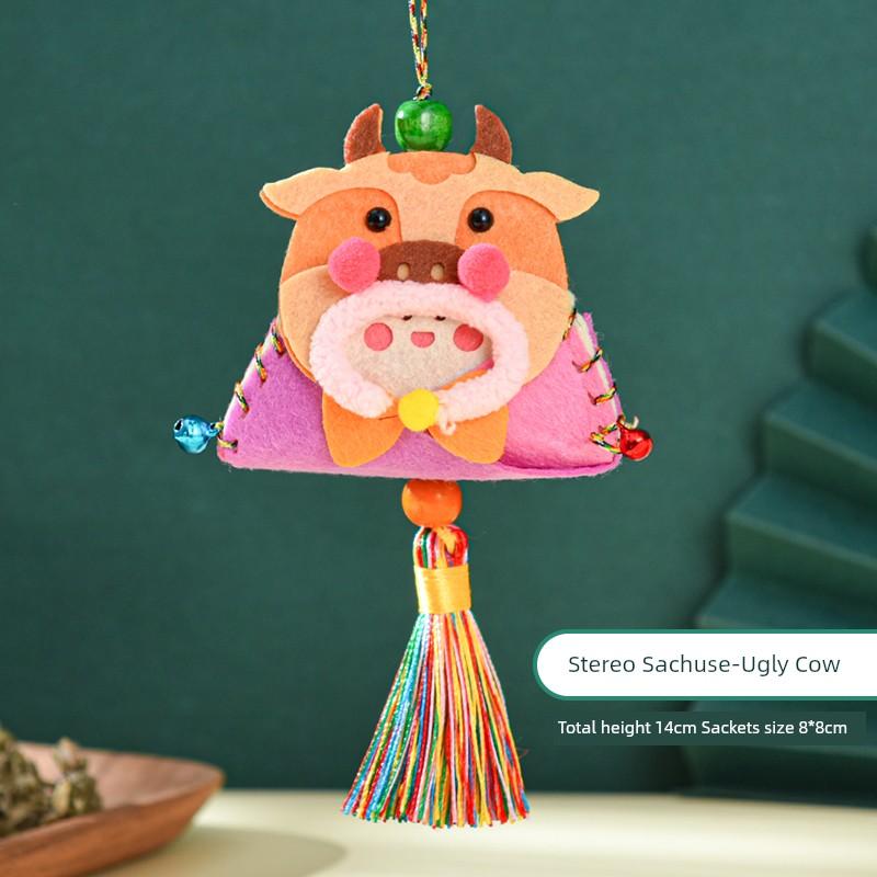 Dragon Boat Festival Sachet Perfume Bag Handmade DIY Material Package Zodiac Argy Wormwood Zongzi Pendant Pouch Mosquito Repellent Traditional