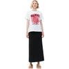 Ganni Floral Letter Print Round Neck Short Sleeve T-Shirt Women tops White T3688-151