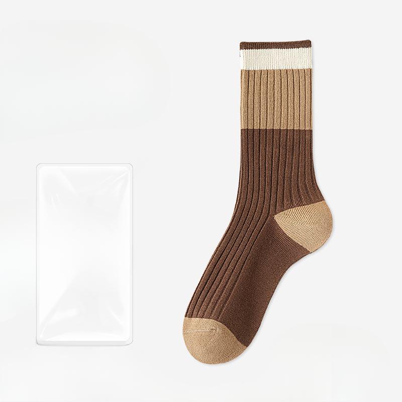 Female Spring and Autumn Pure Cotton Sweat Absorbing Deodorant Breathable Anti Pilling In The Tube Stack Socks