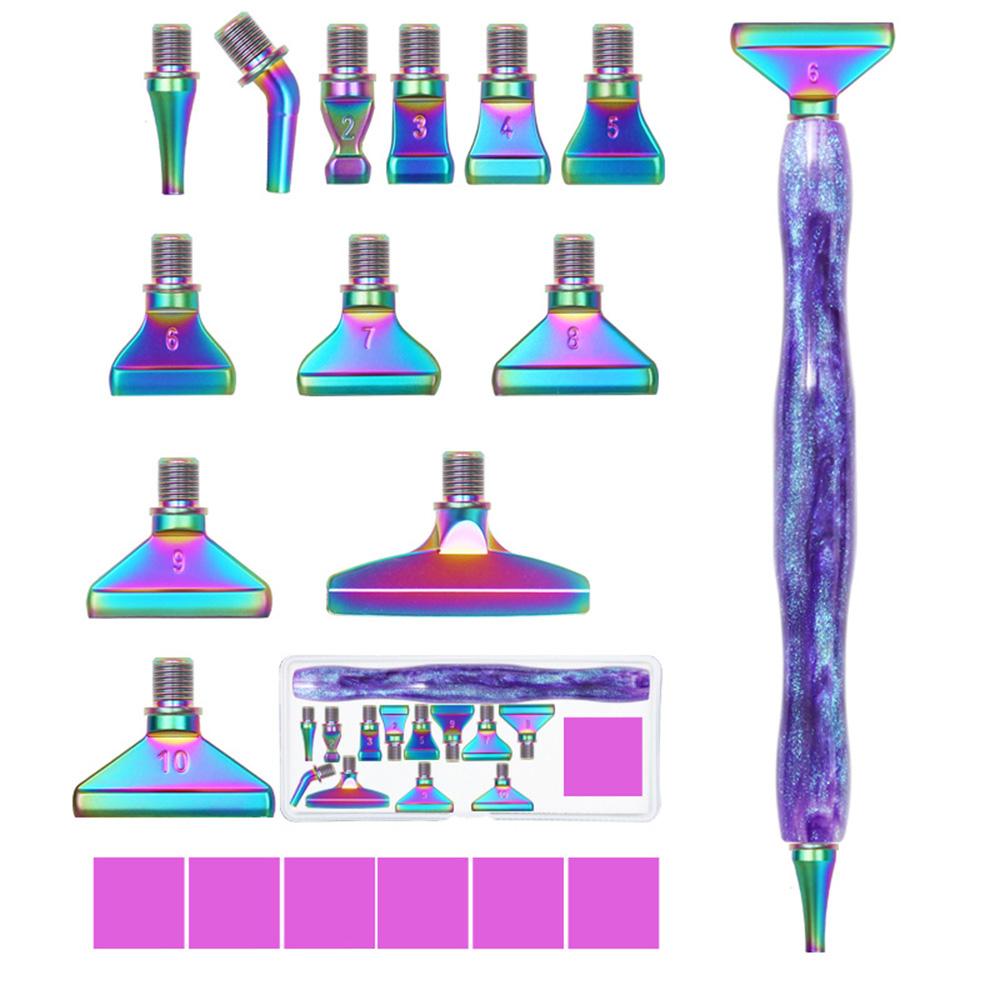 Caneta de Pintura com Diamantes de Resina 5D Fio Cabeças de Caneta de Metal de Reposição Canetas de Broca de Ponta Com Argila Adesiva Artesanato de Arte DIY Pintura com Diamantes
