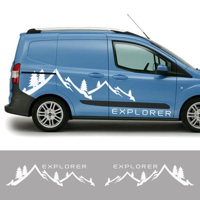 Car Side Door Stickers For Ford Transit Courier Camper Van Graphics Mountain Style Vinyl Decor Decals Auto Tuning