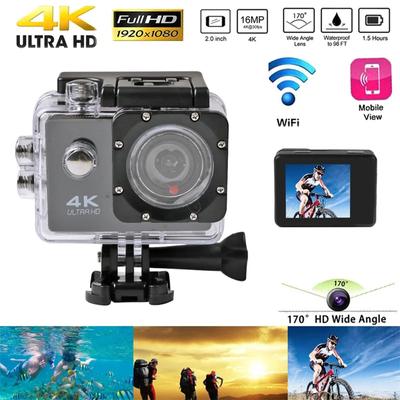 2.0" Action Camera Ultra HD 4K 30FPS WiFi Underwater Cameras Waterproof Helmet Bicycle Video Recording Cameras Outdoor Sport Cam