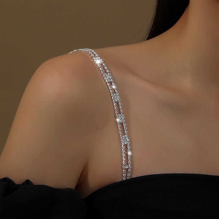 Adjustable Rhinestone Thin Bra Strap Butterfly Heart Crown Pendant Replacement Shoulder Strap Women Wedding Party Dress Accessory