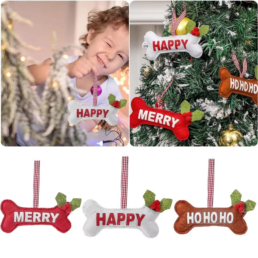 3pcs/set Bone Shape Christmas Tree Decoration Portable Xmas Tree Pendant Hanging Ornaments  Holiday