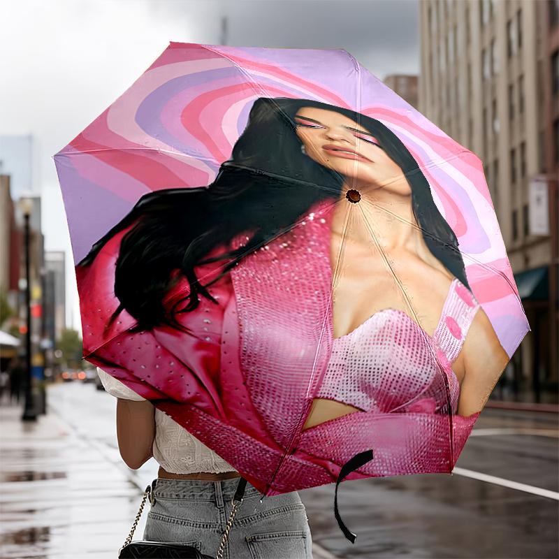 pop music Dua Lipa Umbrella 8-Frame for Travel, camping, Casual Lightweight Portable Umbrella, Essential for every family Holidays Birthday Gift
