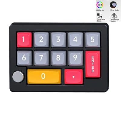 JOMAA Wired Programmable Macro Keyboard with Knobs RGB Mini Mechanical KeyPad Fully Hot Swappable Numeric Keypad for Laptop PC