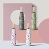 Wooden Handle Small Fresh Student Three-fold Umbrella Vinyl Parasol Women's Dual-purpose Umbrella Polka Dot Sun Umbrella Wholesale Sunscreen