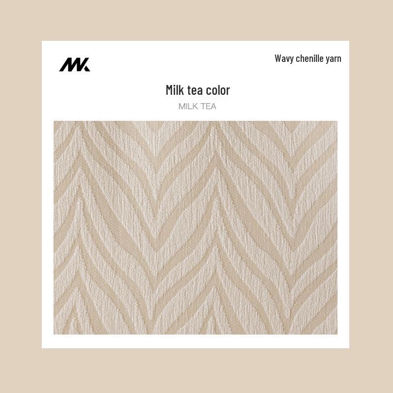 Cream Chenille Jacquard Wavy Sheer Curtains - High-End Translucent, Not See-Through, Ready-Made for Living Room, Korean Style