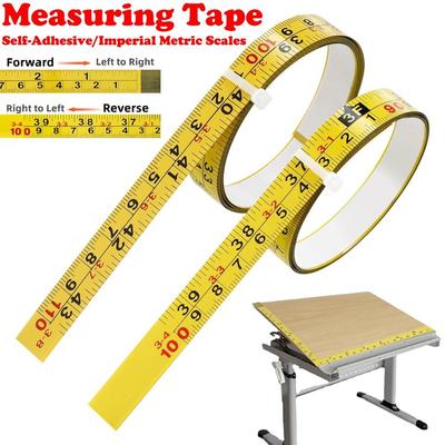 Imperial and Metric Scales Metal Tape Measure Self-Adhesive Left-Right Reading Ruler  Woodworking