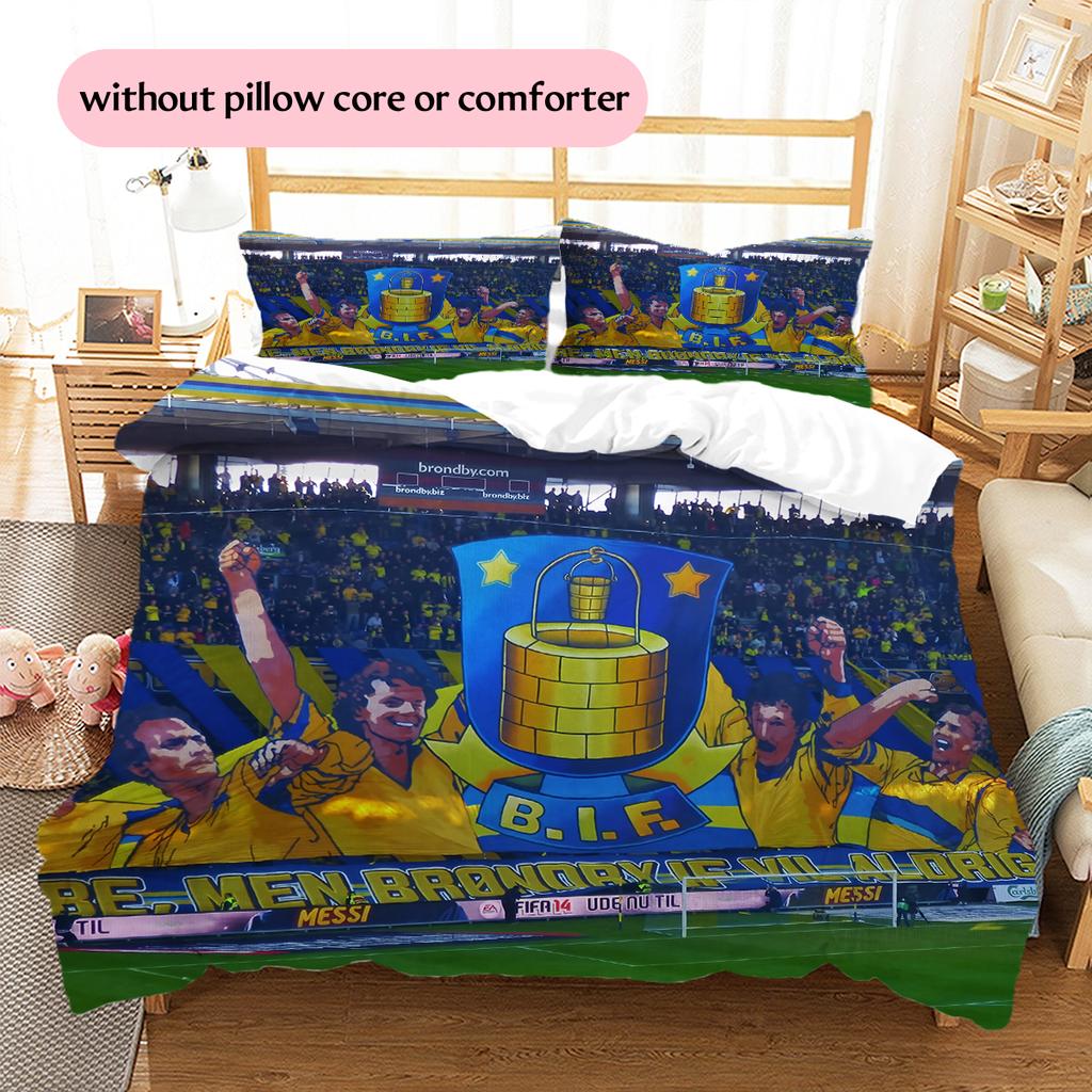 Brondby IF Pattern Bedding Home Decoration Birthday & Festival Gift (1 * duvet cover + 2 * pillowcase, without core)