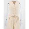 Loose Single Brewed Vest Shorts Set Loose Single Breasted Vest Shorts Suit