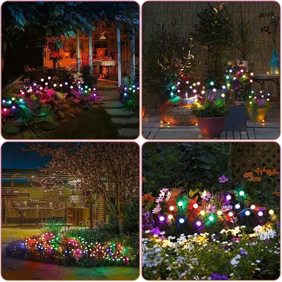 6/9/12LED Solar Garden Lights Swinging Firefly Outdoor Waterproof Landscape Lights Garden Courtyard Lawn Decoration