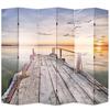 Room Divider - vidaXL - Foldable - 228 X 170 Cm - Solid Wood - Durable Canvas
