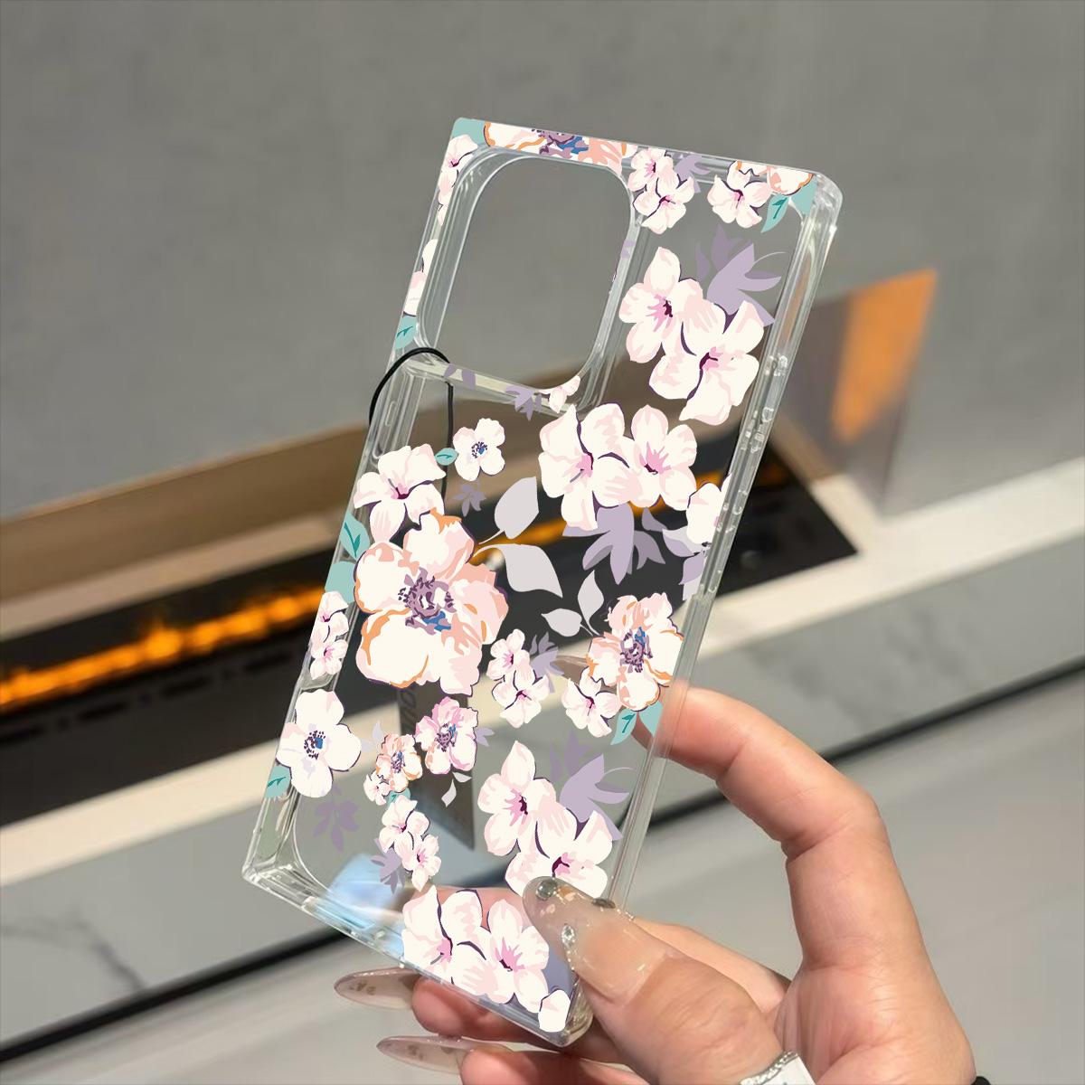 

Clear Square Back Tube Case Protection For iPhone 13 14 Pro Max 15 Plus 12 11 16 ProMax Anti-Oxygen,Daytime Violet Pattern Casing iphone 11 ProMax