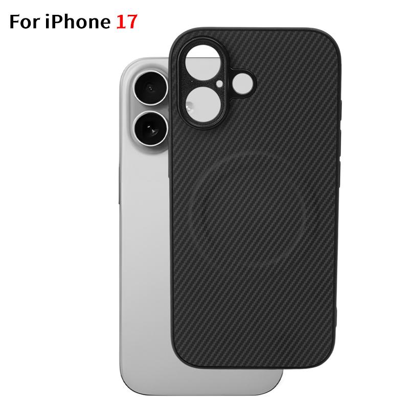 17PM Magnetic Carbon Fiber Texture Case for IPhone 17ProMax Full Coverage Phone Case for IPhone 17Air ProMax Magnetic Phone Case