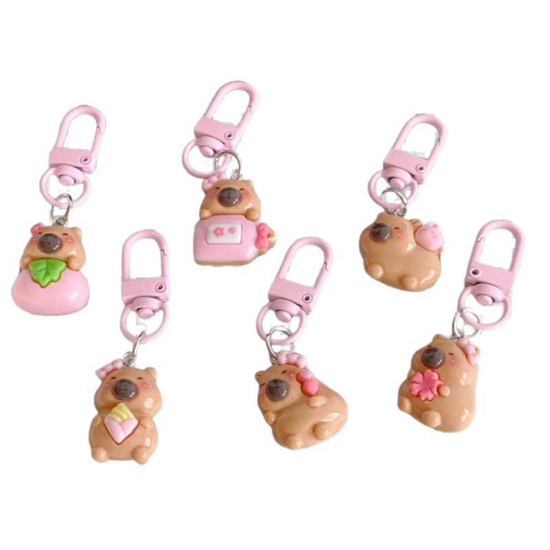 Capybara Resin Keychain: Cute Cartoon Pendant for Backpacks and Gifts