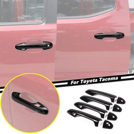 For Toyota Tacoma 2016- ABS Glossy Black Door Handle Cover Trim Decors 8PCS