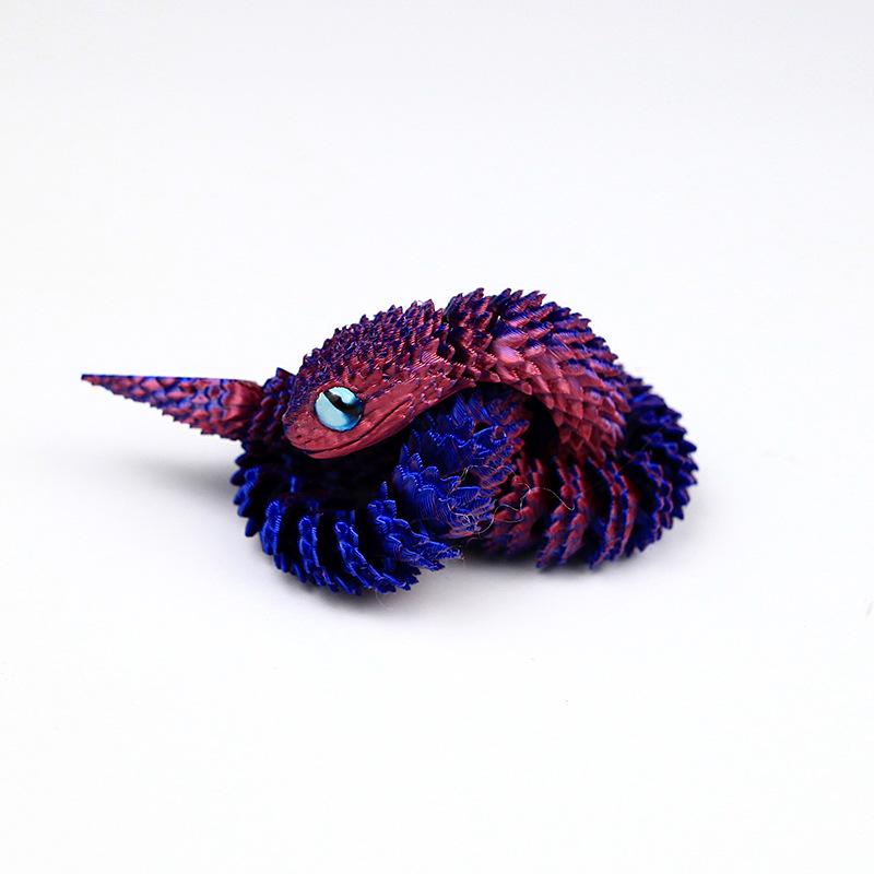 Snake Sculpture Articulated Snake Decor Articulated Snake Figurine with Movable Joints 3d Printed Model for Home for Bookshelf