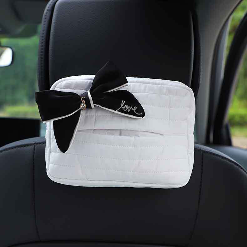 Cartoon cloth car tissue box Car seat back hanging paper box multi-functional car interior supplies