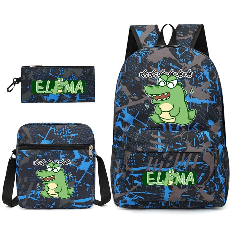 School Bag Three-Piece Game Merchandise Backpack Large Capacity Middle School Students Outdoor Campus
