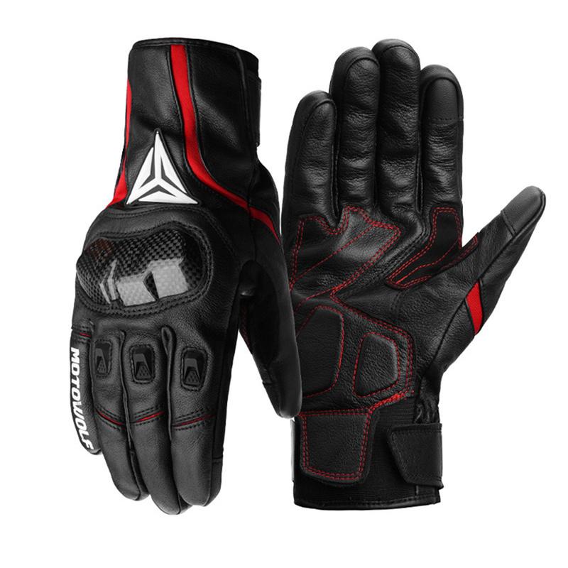 Motorcycle Gloves Leather Men Gloves Summer Cycling Motorbike Guantes Moto Motocross Bicycle Touch Screen Breathable Protective