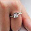 1pc Bague Mode Créative Simple Carrée Zircon Synthétique Bague Mode
