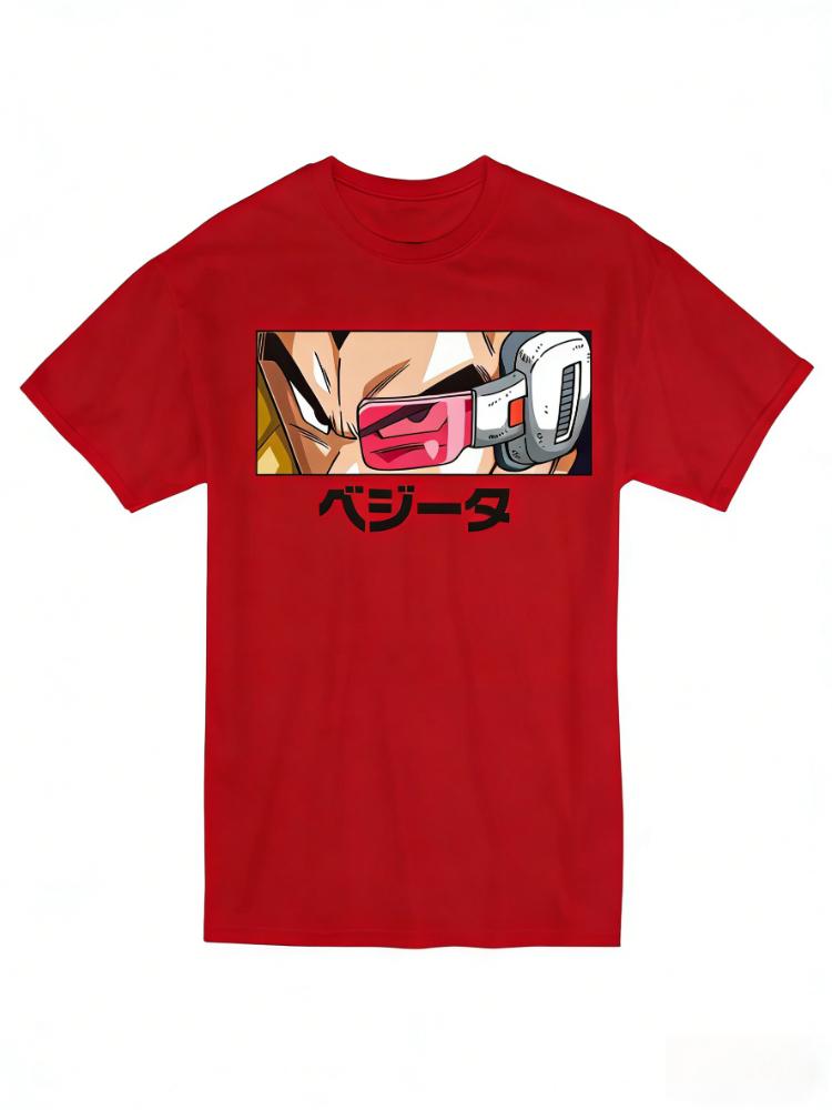 

Bandai Dragon Ball Z Goku Detection Eye Pattern Embroidery HighQuality Mens ShortSleeved Family LargeSize Loose TShirt 4XL