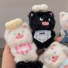 Cartoon Cute Fluffy Angry Cat Apron Chef Hat Design Plush Toy Pendant Keychain