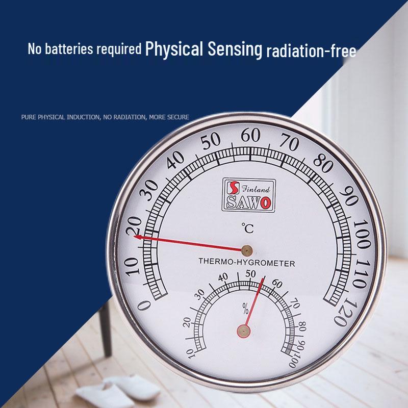 High-Temperature Metal Thermohygrometer for Sauna Rooms