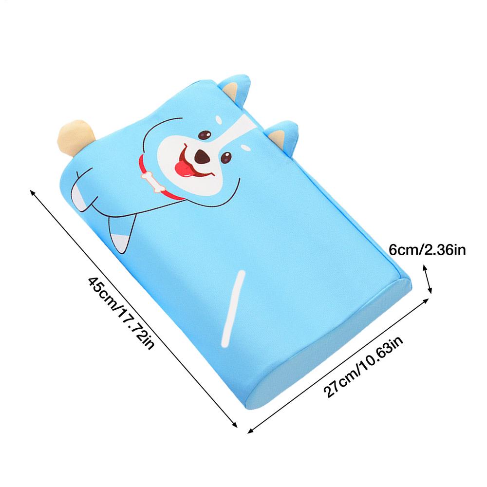 

Orthopedic Kids Pillow Memory Foam 3-12 Years Breathable Sleep Support Pillow for Neck Pain Relief with Washable Cover 45x27x6cm