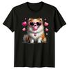 Cute Dog Bubblegum Hearts Animals Dogs Unisexs TShirt Unisexs Graphic Tee
