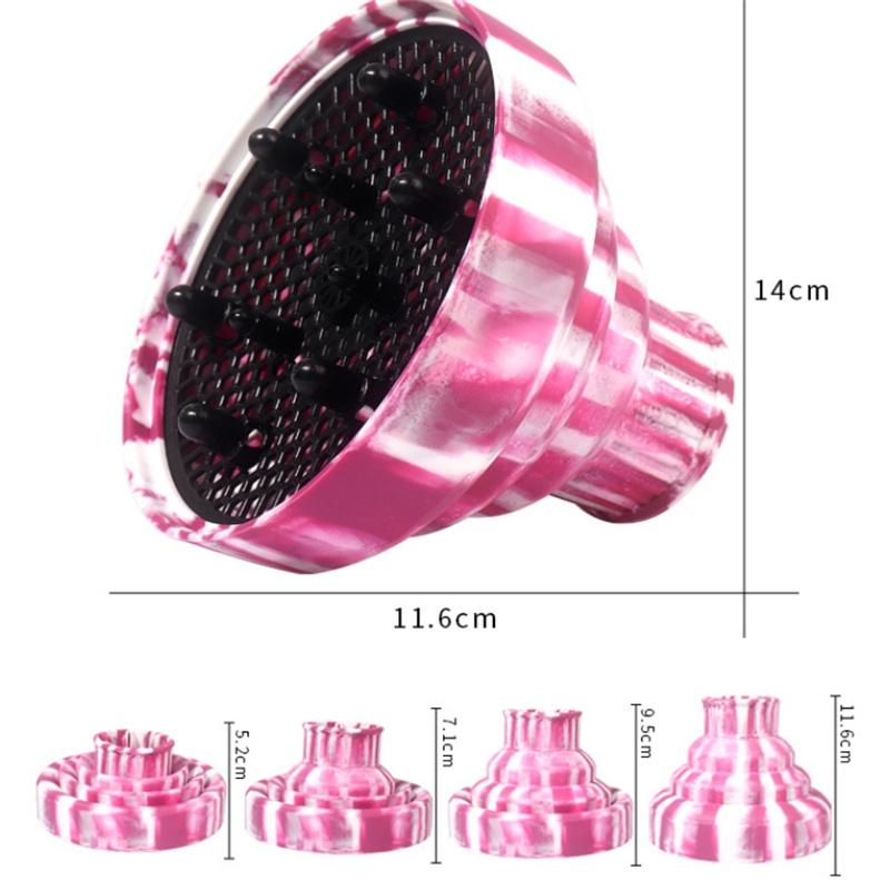 1PC Gradient Foldable Silicone Hairdryer Diffuser Cover Temperature Resistant Silica Hairdressing Curly Styling Hair Salon Tool