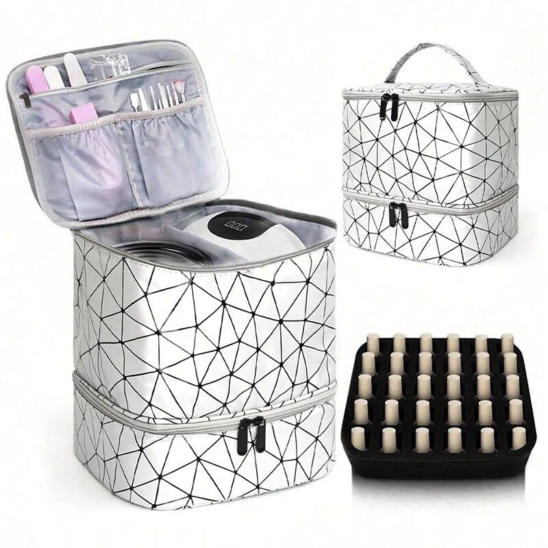 Premium PVC Portable Cosmetic  Nail Polish Storage Bag One Size