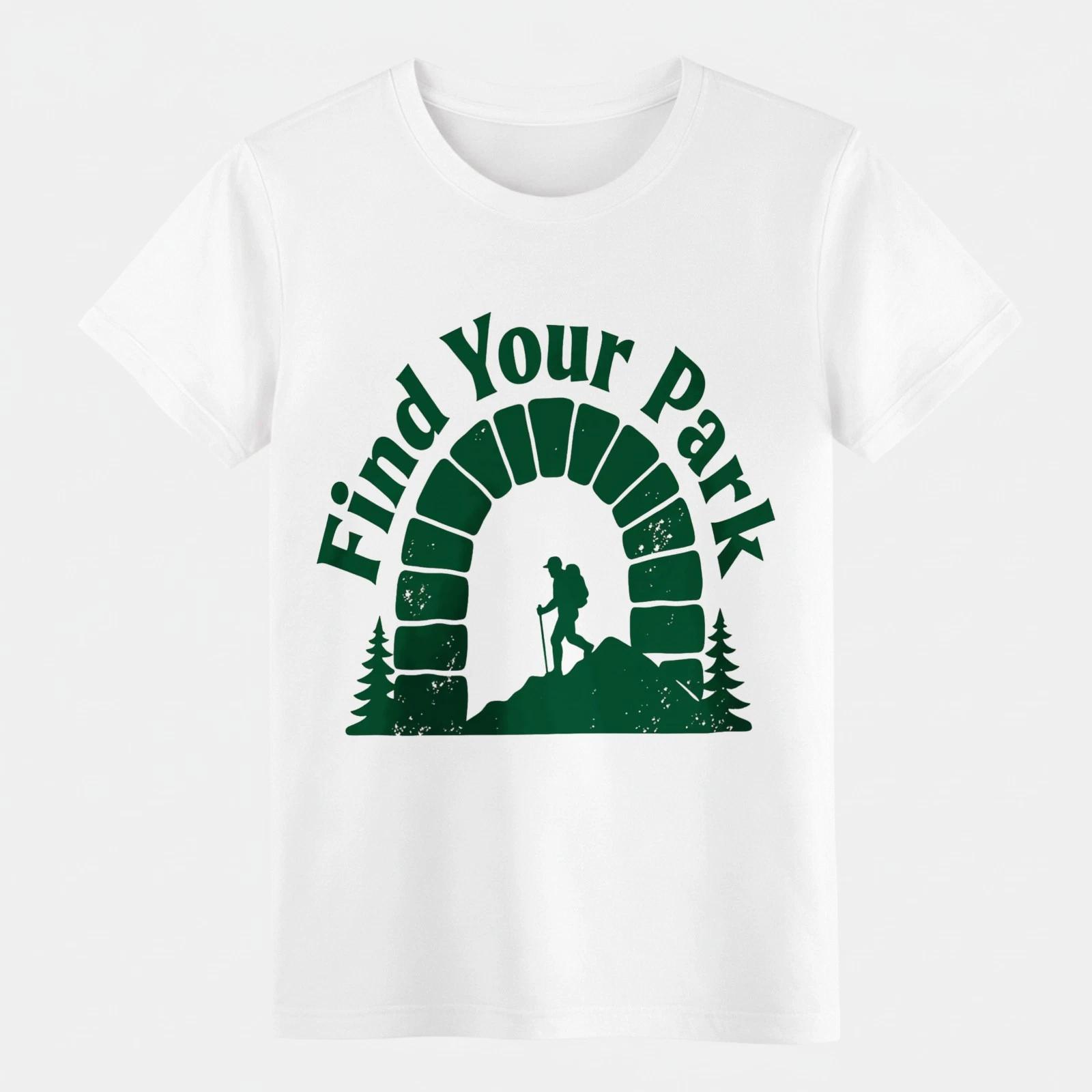 Find Your Park National Park T-Shirt, Hiking Arch White Tee 3XL
