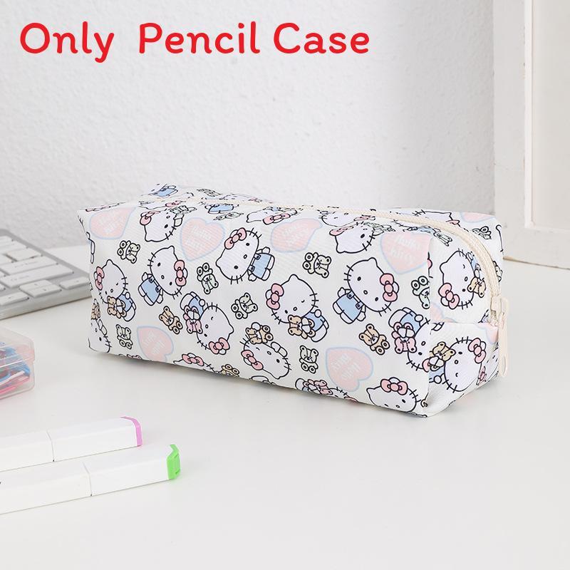 Cartoon Print Pencil Case With Large Capacity For Students And Makeup Storage