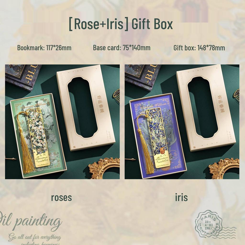 Retro Oil Painting Bookmark: Exquisite Metal Souvenir for Teacher's Day and Back-to-School Gifts