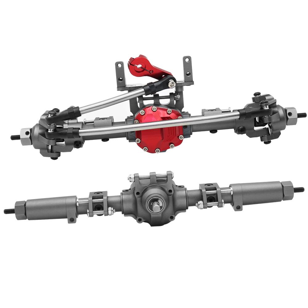 SCX10 II Aluminum Alloy CNC Front Rear Axle Set 30T/8T for 1/10 RC Crawler Axial AR44 90047 90046 AX90060 Builders Kit Upgrade