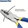 7pcs Pliers Set with Groove Joint, Long Nose, Slip Joint, Linesman, and Diagonal Pliers for DIY & Home Use (Blue)