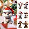 2d Acrylic Cartoon Dog Christmas Tree Pendant Modern Home Decoration Rearview Mirror Backpack Pendant Hanging Ornaments