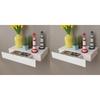 Day and Night - Day and Night Floating Wall Shelves with Drawers 2 Pcs White 48 Cm