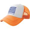 Greek Flag Trucker Hat Print Polyester Mesh Baseball Snapback Cap for Unisex Outdoor Casual