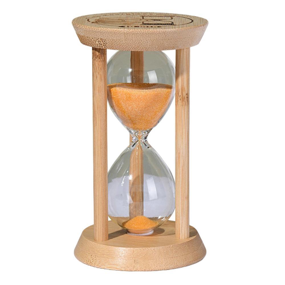 

Time Hourglass 10 Minutes Sand Timer Luminous Design Engraved Wooden Base Desktop Decoration