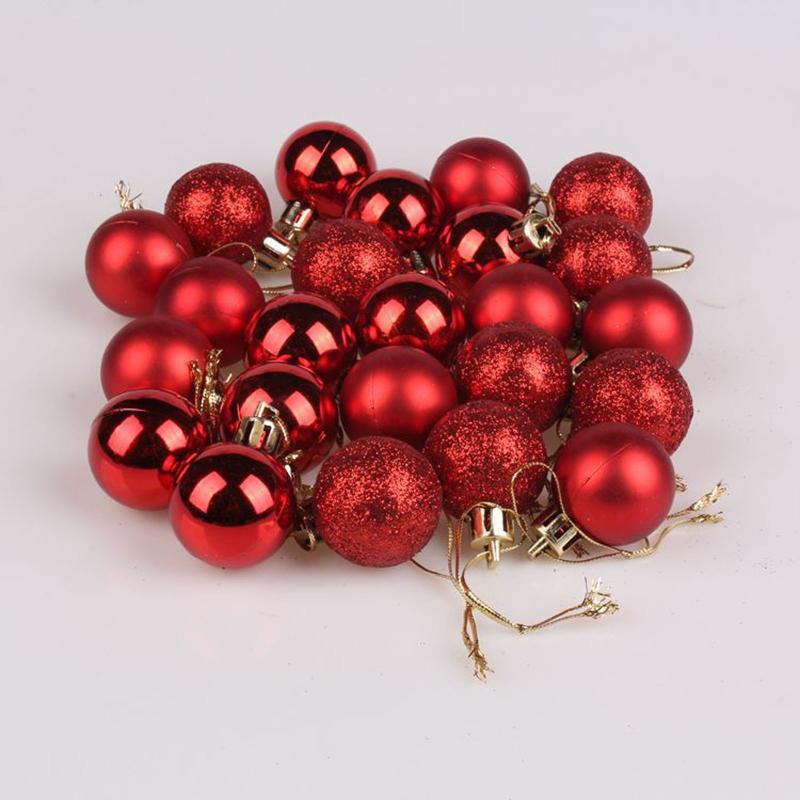 24Pcs Hanging Pendants Ornament Decorative Round Plastic Ornaments Ball Party