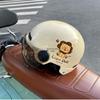 Women's Cute Cartoon Cat Electric Scooter Helmet - Winter All-Season Motorcycle Safety Half Helmet