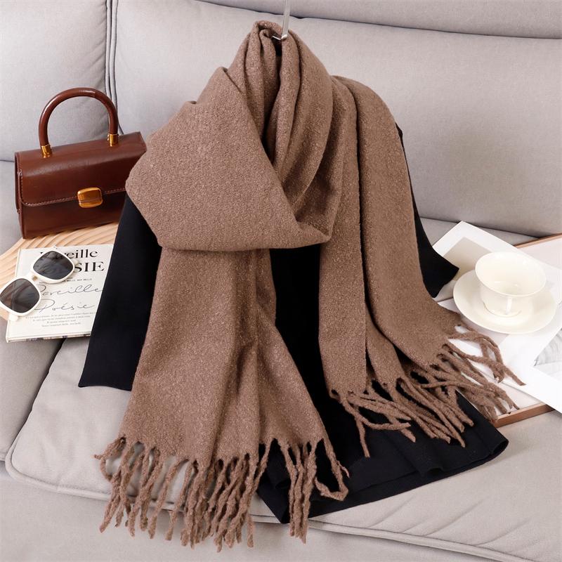 Luxury 2 Colours Cashmere Scarf Women Autumn Winter Shawl Pashmina Handkerchief Lady Pareo Soft Outdoor Windproof Travel Bufanda