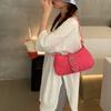 Fashi Design Women's Shoulder Crossbody Bags Vintage Rose Red Ladies Chain Underarm Bag Female Girls Clutch Purse Handbags