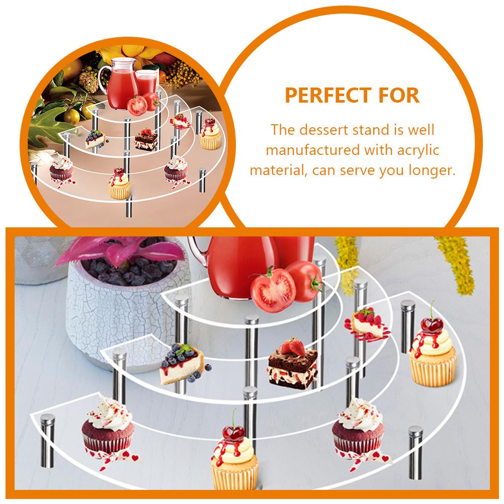 Black Acrylic Cake Display Stand Set with 3mm Thickness 5cm 7cm 10cm Ad Cake Board Nails Wedding Party Table Decoration