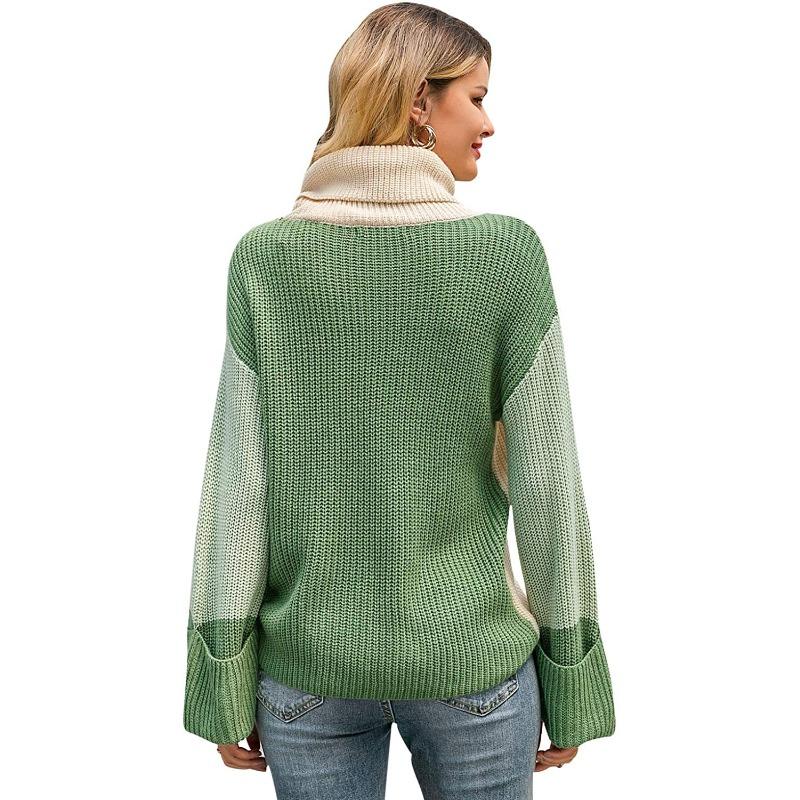 JKASHDK Women's Fashion Casual Fall Winter Long Sleeve Pullovers High Neck Sweaters